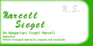 marcell siegel business card